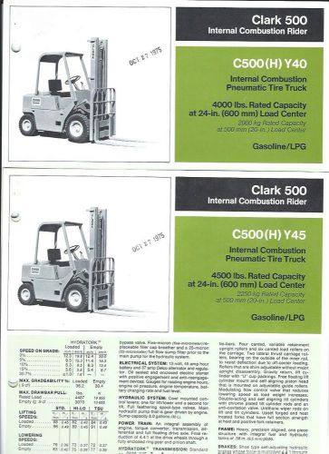 Fork Lift Truck Brochure - Clark - C500 (H) Y 40 45 55 70 80 YS - 7 item (LT148)