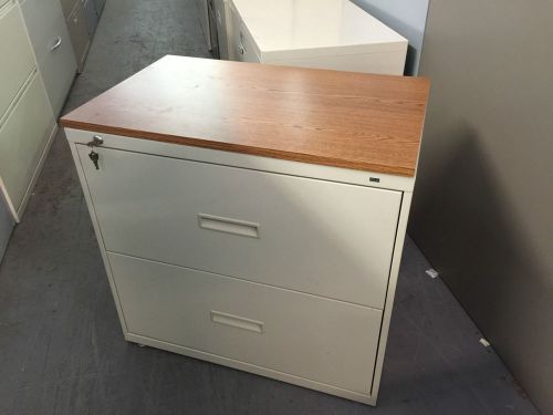 2 drawer lateral sz file cabinet w/top by hon office furn model 432l w/lock&amp;key for sale