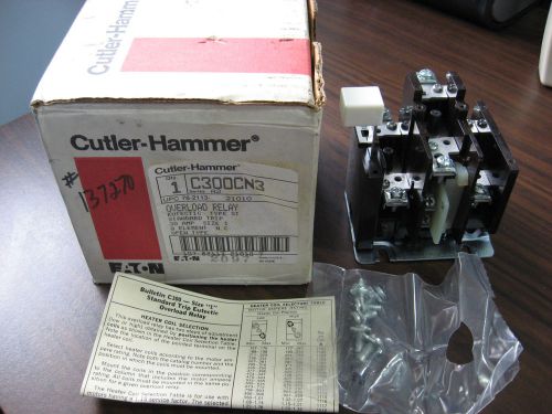 New Cutler Hammer C300CN3 Overload Relay Size 1, 30 Amp