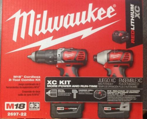 Milwaukee 2697-22 m18 18-volt 1/2-inch 2-tool combo kit for sale
