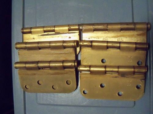 6 Steel Stanley Door Hinges 4&#034; brass toned
