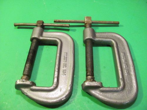 Lot of 2 Wilton No. 104 Heavy Duty Drop Forged Steel 4&#034; C Clamp Made in USA