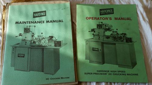 Hardinge HC lathe operators and maintenance manuals.  Original  Not photocopies