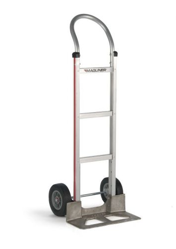 Aluminum hand truck with 10&#034; solid rubber wheels, 18&#034; noseplate and u loop handl for sale
