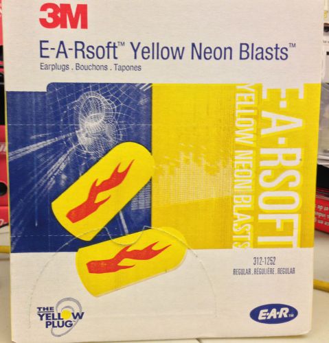 3m 312-1252 earplugs e-a-rsoft yellow neon blasts uncorded foam nrr 33 200 pairs for sale