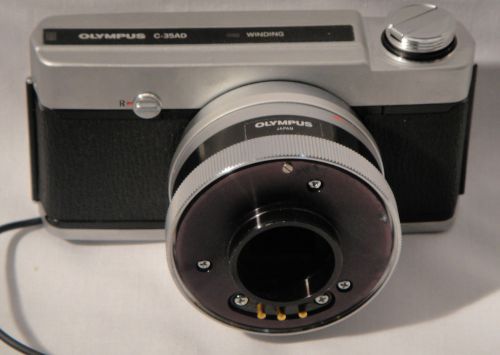 OLYMPUS C-35AD Camera w RECORDATA Back 2 &amp; Camera Mount Adapter