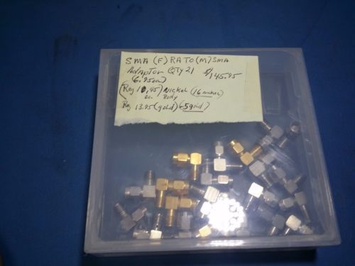 ASSORTED SMA RA(F) to SMA(M) ADAPTERS LOT QTY(21) RF COAXIAL