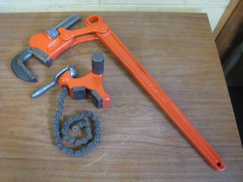 Ridgid super four 4 36&#034; compound leverage pipe wrench w/ s4a chain vise complete for sale