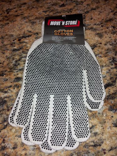 Move N Store Cotton Gloves PVC Dots Superior Grip Knit Wristband  Polyester New