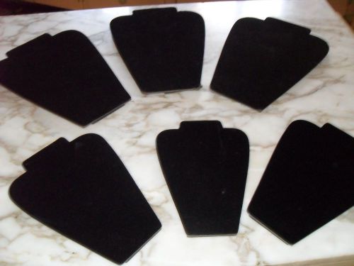 6 BLACK VELVET JEWELRY DISPLAY EASEL STYLE NECK OR BUST FORMS VERY USED