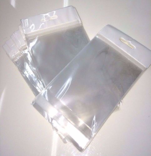 200 4x6 clear resealable adhesive opp bag with white hanging heade for sale