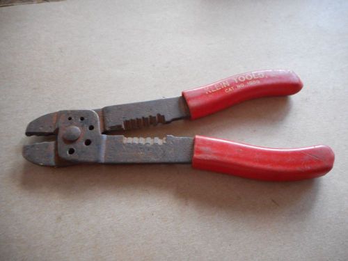 Vintage 7.5&#034; Klein Tools Red Handle Wire Stripper Side Cutter Pliers Cat 1000