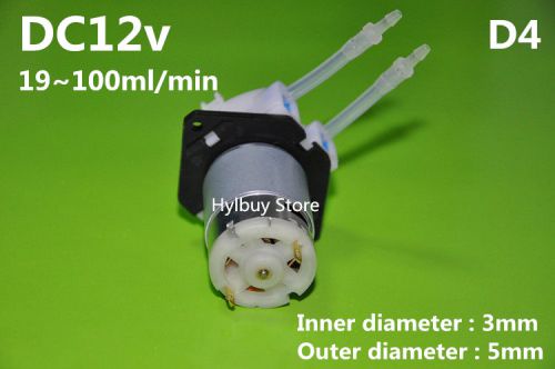 DC 12v D4 Lab dosing pump peristaltic head chemical water liquid 19~100ml/min