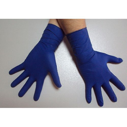 High Risk Blue Disposable Latex Powder Free Long Cuff Medical 50 Gloves Large