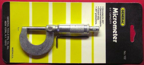 GENERAL 0 to 1 INCH MICROMETER - NEW IN FACTORY SEALED PACKAGE - MADE IN U.S.A.