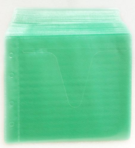 Double Side CD DVD Plastic Sleeve Envelope 100pk Green