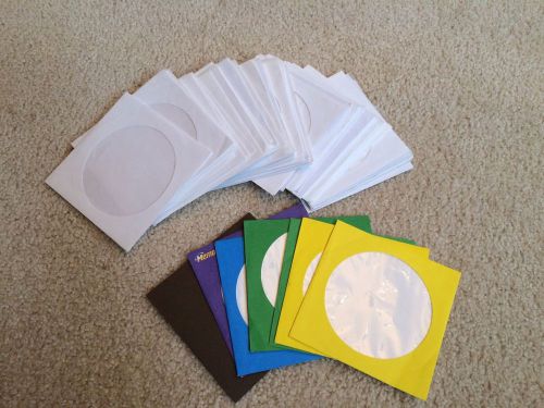 60 CD DVD Sleeves White Color CD-R Paper Envelope Disc Case USED