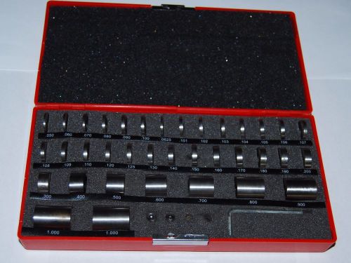 MHC Industrial Supply 36 pc Round Gage Space Hardened Block Set .050&#034; to 1&#034;