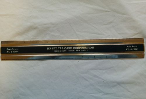 Vintage Advertising Jersey Tab Card CO, ruler, Gold Color, 12&#034;