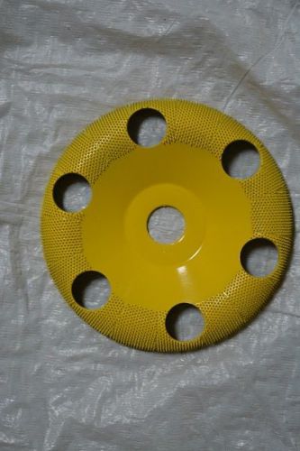Saburr-tooth 4” donut wheels (round face) w/holes dw450h 5/8 bore yellow fine for sale