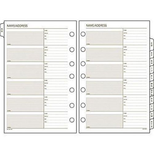 Day Runner Recycled Telephone/Address A-Z Tabs, 5-1/2&#034; x 8-1/2&#034; Each