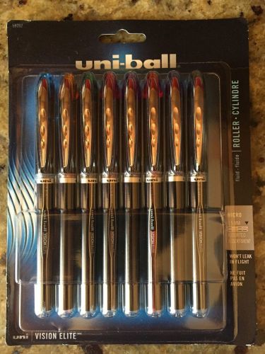 Uni-Ball Vision Elite Rollerball Pen Micro .5mm Point Assorted Ink 12-Pens