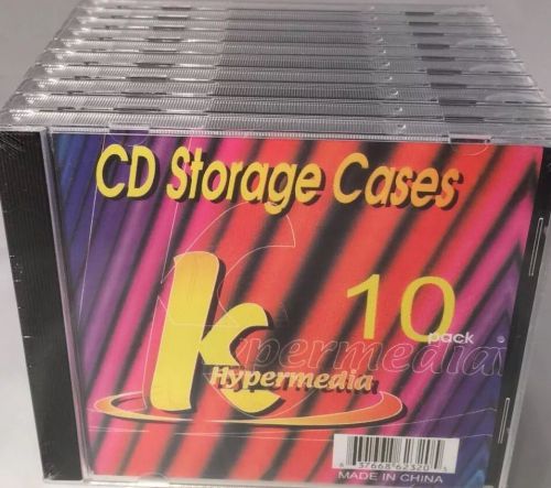 New 10 Pack Single Standard Jewel Cases CD DVD Storage Clear Black Tray 10.4mm