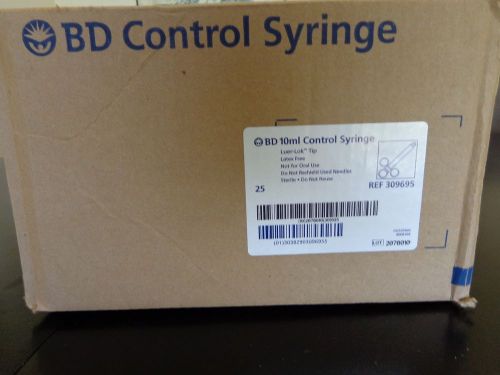 BD 10ml CONTROL SYRINGE luer lok REF 309695 NEW box of 22