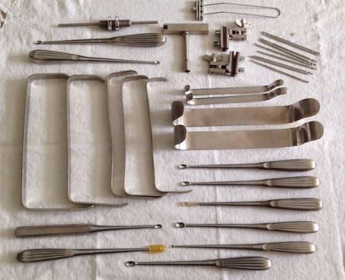 Zimmer LavTon Orthopedic Instruments Curettes Stainless Lot of 33 Pieces