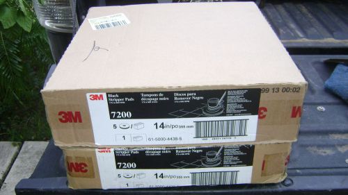 Lot of 10 NEW 3M 7200 14&#034; Black Stripper Pads Cleaner Buffer 2 boxes