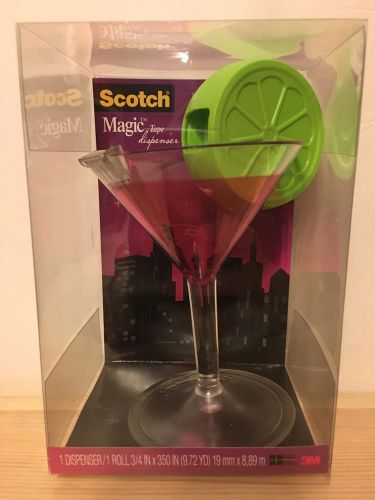 Scotch Magic Tape Martini Glass Dispenser Brand New in Box! 3 Available!