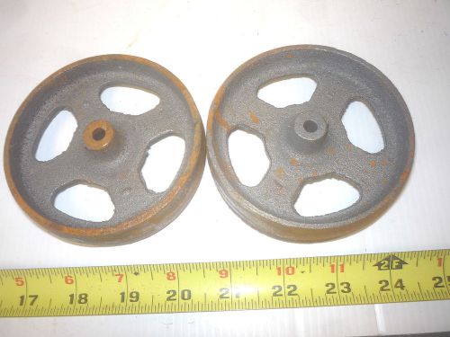 2  CAST IRON FARM WHEEL MAYTAG GAS ENGINE , CRAFT , GARDEN WAGON , CART