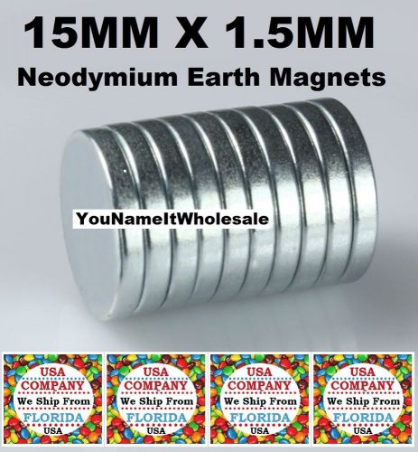 15mm x 1.5mm Super Strong Magnets (50) Neodymium Magnets DIY Craft Projects