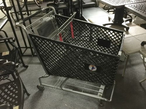 Shopping Carts, Metal Frame, Black Plastic Basket -Medium Size- Good Condition