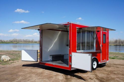 8.5 x 14 enclosed cargo concession vending trailer: windows sinks electric video for sale