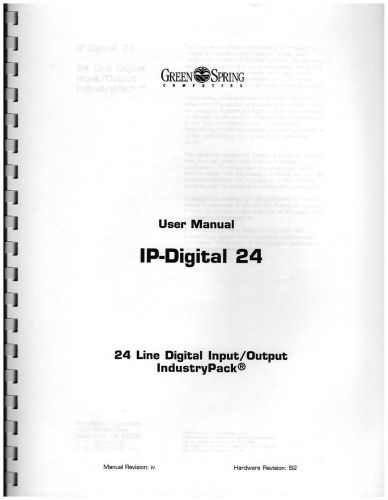 Greenspring Computer IP-Digital-24 IndustryPack Module manual