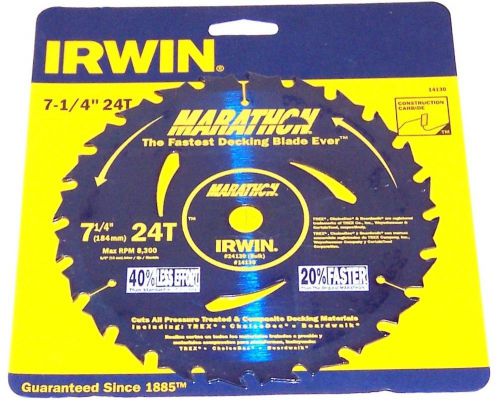 Irwin 14130 7-1/4&#034; 24t marathon carbide tip saw blade for sale