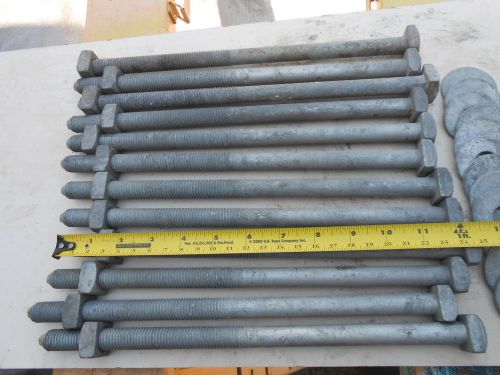 5/8&#034;-11 x 12&#034; galv. square head machine bolts - lot of 12 pcs. for sale