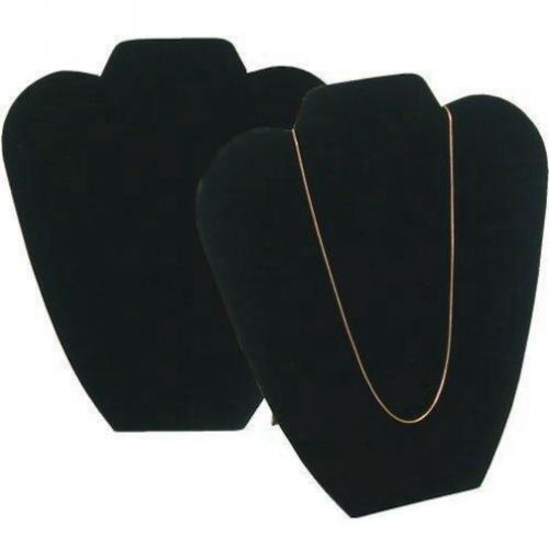 2 Black Velvet Necklace Chain Easel Bust Display 8 5/8&#034;