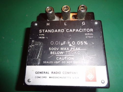 GENERAL RADIO 1409-L  .01uF STANDARD CAPACITOR. *TESTED*