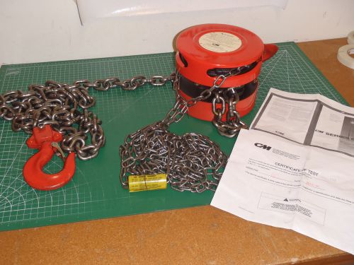 CM 622 Hand Chain Hoist 2 ton 10&#039; lift #2258    !27D!