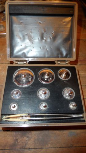 Vintage Ainsworth Boxed Calibration 9 Weight Set  1-100 Grams fisher scientific