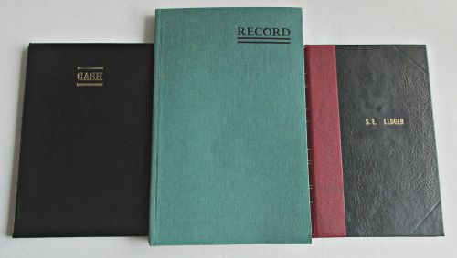 Ledger Books Lot of 3 Vintage Mead National Brand Minor Damage Recordkeeping Acc
