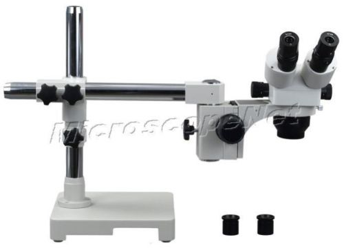 Binocular stereo zoom microscope 5x-80x w boom stand long wk distance large fov for sale