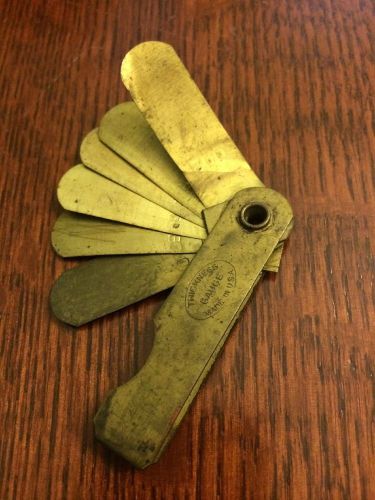 Vtg. Brass Thickness Feeler Gage - Hard To Find Item