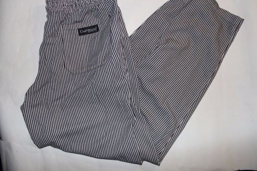 Chefworks Chef Pants Baggy Houndstooth Design Black White Unisex Size (32x32)