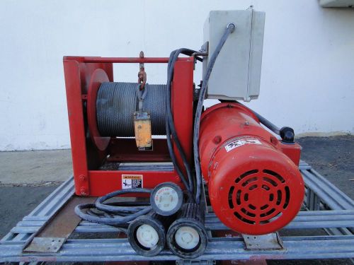 Thern 4ws3m10-2500-30-e worm/spur gear electric power winch hoist 460v 3/8 rope for sale