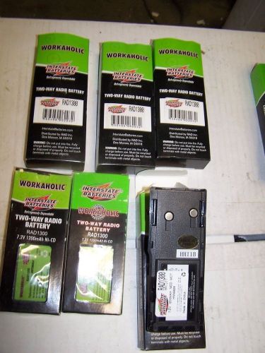 Lot of 6 NOS Interstate Workaholic Batteries RAD1300 = HNN9628 Motorola SALE