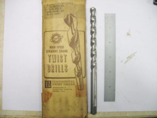 6 -USA MADE CONTINENTAL Drills, 13/32(.4062) Special TAPER LENGTH  DRILLS