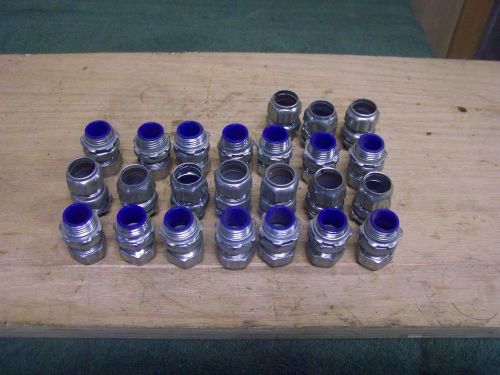New lot of 25 thomas &amp; betts 1/2&#034; emt compression connectors-fittings-insulated for sale